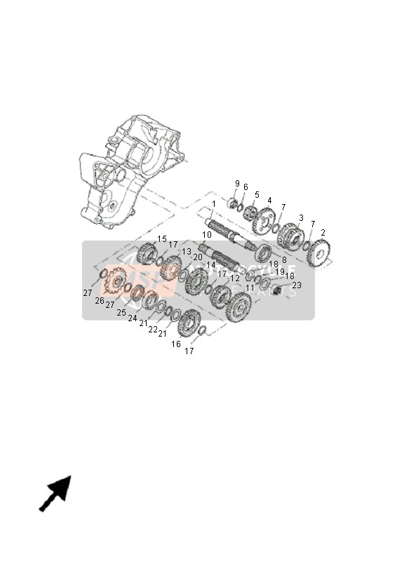 Yamaha TZR50 2006 Transmission for a 2006 Yamaha TZR50